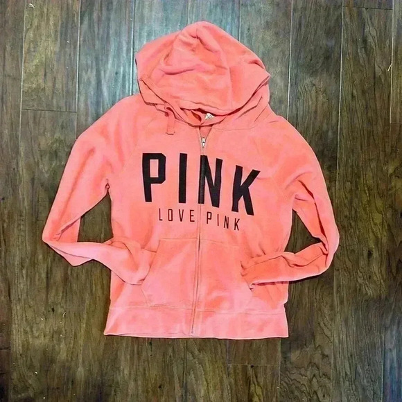 Pink Victoria Secret Zippered Hoodie - Picture 2 of 7